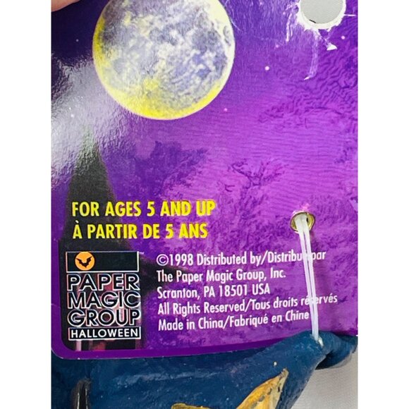 Wizard Hat Blue Stars & Moon Rubber Paper Magic Group Ages 5+ Halloween Vintage - Picture 6 of 14